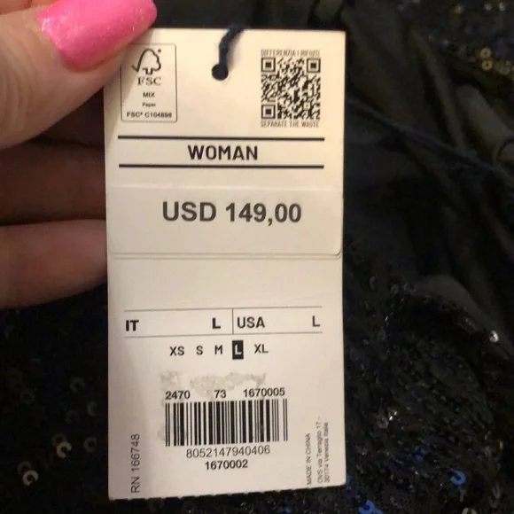 NEW Piombo Black Sequent Dress - Picture 8 of 10